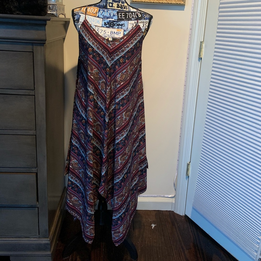 Purple boho handkerchief dress